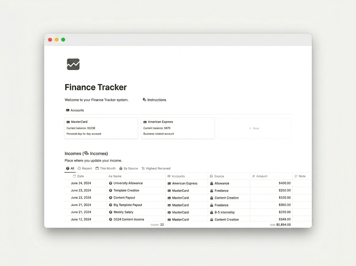 Personal Finance Dashboard — preview