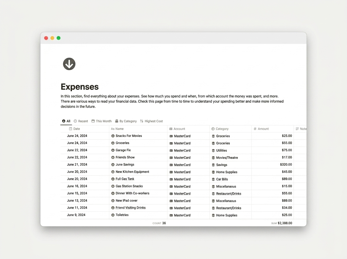 Personal Finance Dashboard — view 3