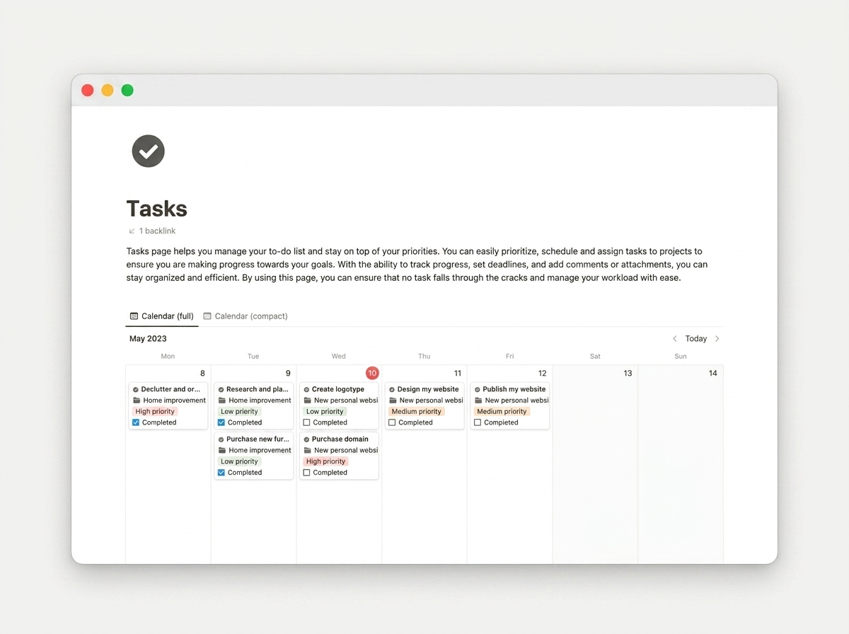 Personal Productivity OS — view 2